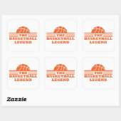 Sticker Carré La légende du basketball boule orange (Feuille)