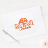 Sticker Carré La légende du basketball boule orange (Enveloppe)