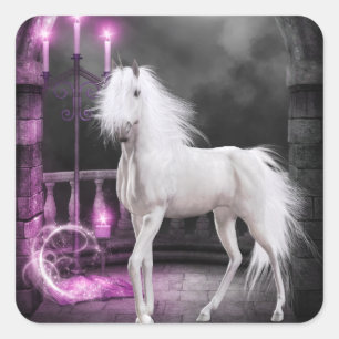 Sticker Carré La licorne enchantée