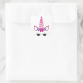 Sticker Carré La licorne rose (Sac)
