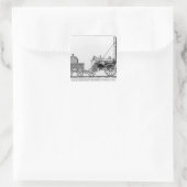 Sticker Carré La locomotive de George Stephenson, Rocket, 1829 (Sac)