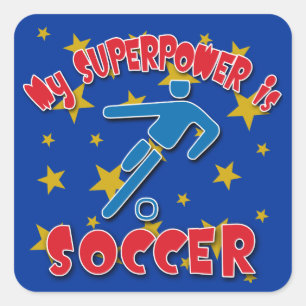 Sticker Carré La ma superpuissance est le football