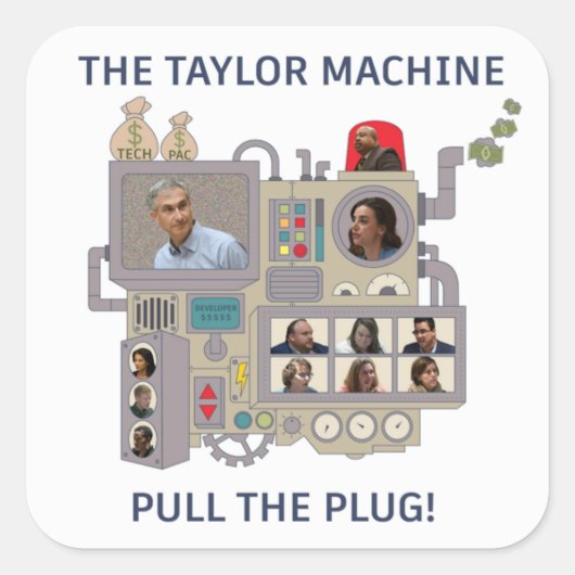 Sticker Carré La machine de Taylor (Devant)