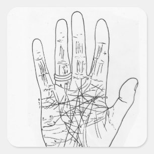 Sticker Carré La main modèle