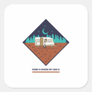 Sticker Carré La Maison Où Est Mon Van