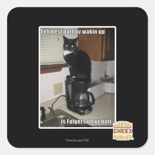 Sticker Carré la meilleure partie uv réveil (Devant)