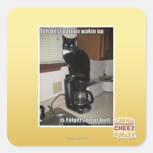 Sticker Carré la meilleure partie uv réveil (Devant)