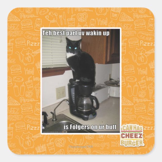 Sticker Carré la meilleure partie uv réveil (Devant)