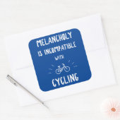 Sticker Carré La mélancolie N'Est Pas Compatible Avec Le Cyclism (Enveloppe)