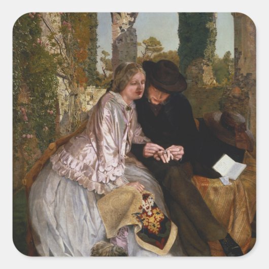 Sticker Carré La mesure pour l'anneau Mariage, 1855 (Devant)