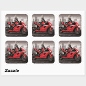 Sticker Carré La moto de Marilyn (Feuille)