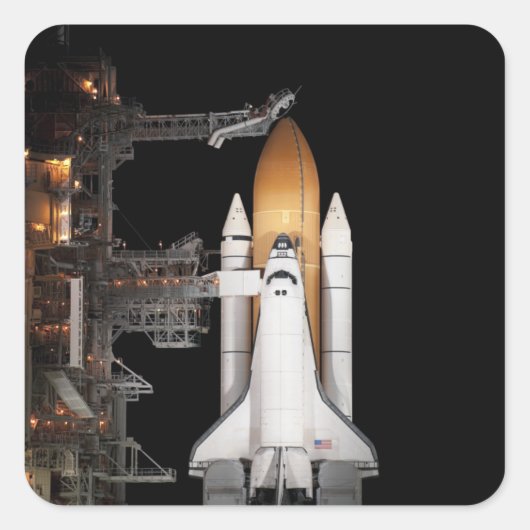 Sticker Carré La navette spatiale Atlantis est prête (Devant)