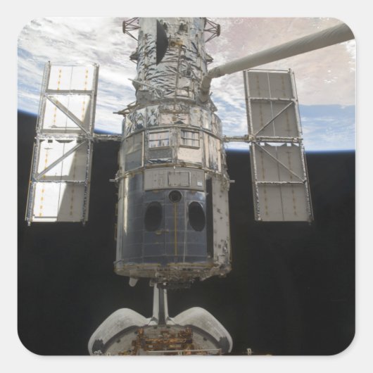 Sticker Carré La navette spatiale du télescope spatial Hubble At (Devant)