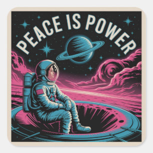Sticker Carré La paix est le pouvoir