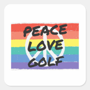 Sticker Carré La paix. L'amour.Golf
