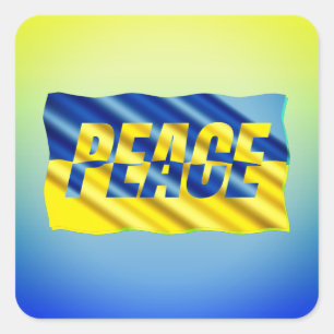 Sticker Carré La PAIX reste avec l'Ukraine Liberté pour l'Ukrain