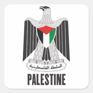 Sticker Carré La PALESTINE - emblème/drapeau/manteau des