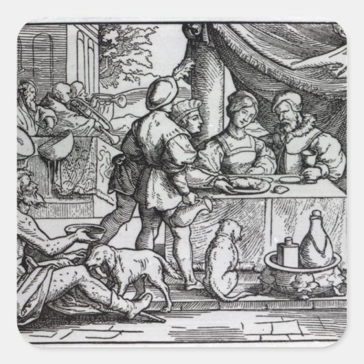 Sticker Carré La Parabole de Lazare et des Dives (Devant)