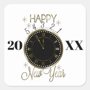 Sticker Carré La partie d'Ève de bonne année ajoutent