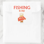 Sticker Carré La Pêche Est Mon Heureuse Heure (Sac)