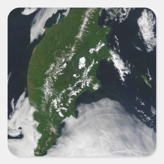 Sticker Carré La péninsule de Kamchatka (Devant)