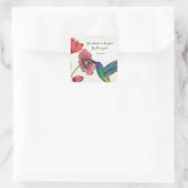 Sticker Carré La pensée religieuse de vous Fleurs avec Colibri (Sac)