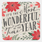 Sticker Carré La période la plus merveilleuse de l'année Fête Fl (Devant)