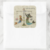 Sticker Carré La pesée du chat de sirène cardiaque (Sac)