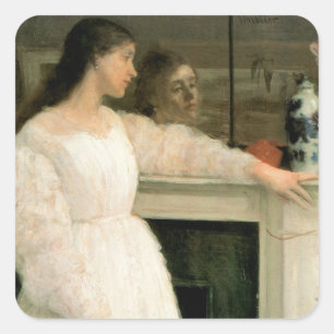 Sticker Carré La petite fille blanche ; Symphonie en blanc, no 2