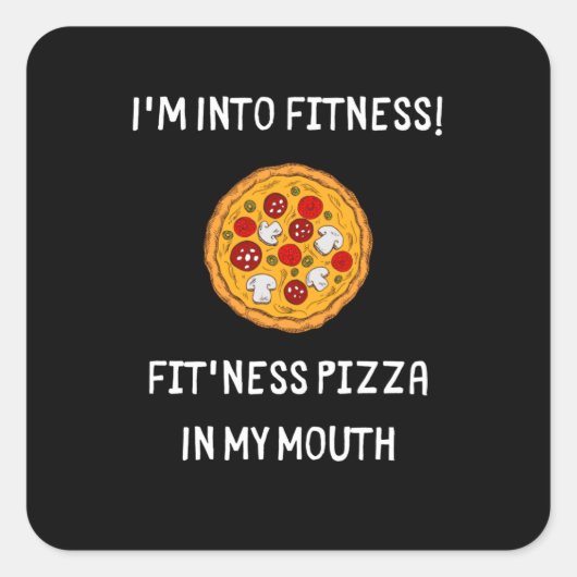 Sticker Carré La pizza dans ma bouche (Devant)