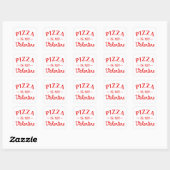 Sticker Carré La pizza est ma Saint Valentin (Feuille)