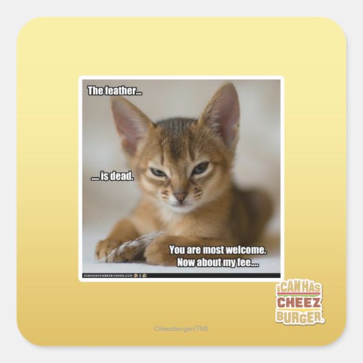 Sticker Carré La plume est morte. (Devant)