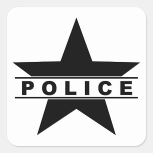 Sticker Carré la police tient le premier rôle le symbole de loi