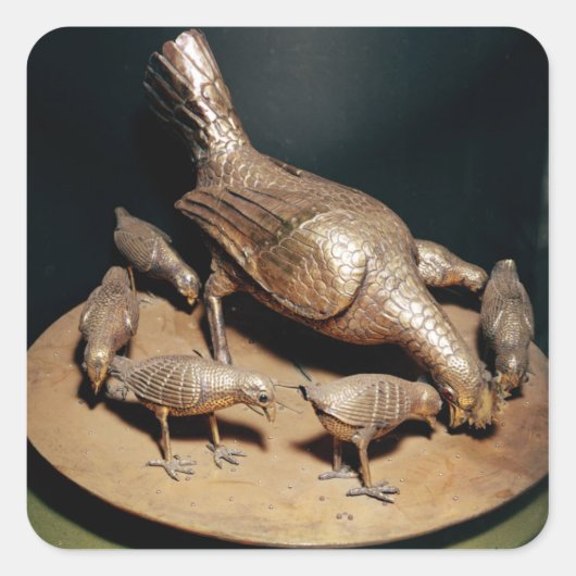 Sticker Carré La poule d'or et ses poules (Devant)