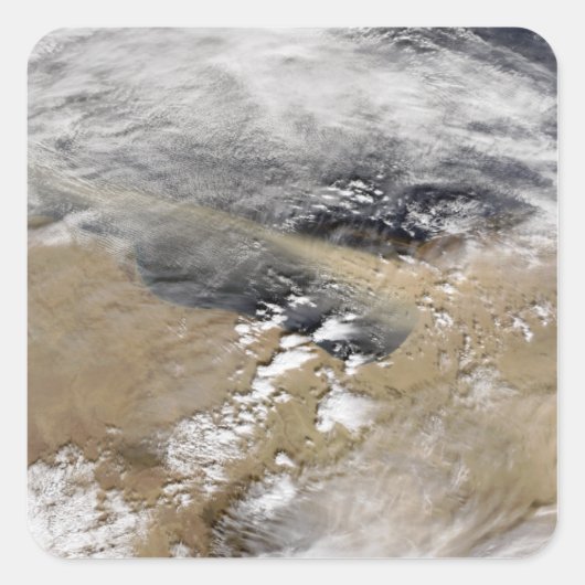 Sticker Carré La poussière souffle au large des côtes libyennes (Devant)