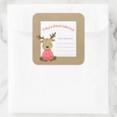 Sticker Carré La première bibliothèque de la bibliothèque pour b (Sac)