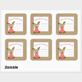 Sticker Carré La première bibliothèque de la bibliothèque pour b (Feuille)