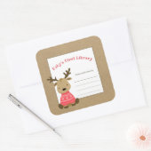 Sticker Carré La première bibliothèque de la bibliothèque pour b (Enveloppe)