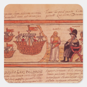 Sticker Carré La princesse indienne Malinche ou Dona Marina