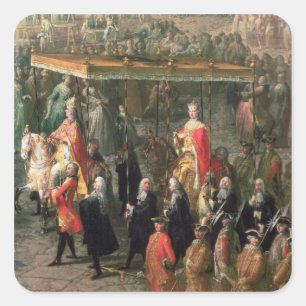 Sticker Carré La procession du couronnement de Joseph II