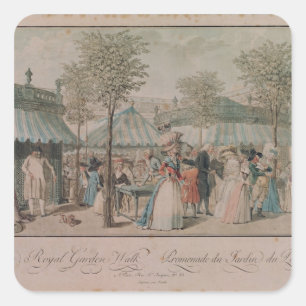 Sticker Carré La promenade de jardin de Palais Royal, 1787