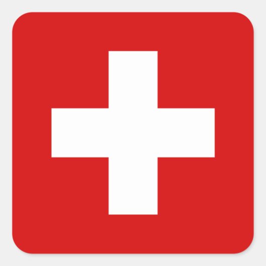 Sticker Carré La qualité du drapeau suisse (Devant)