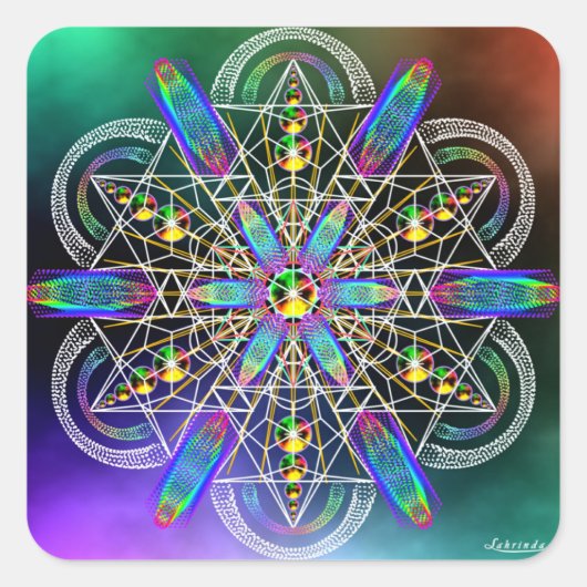 Sticker Carré La réalité est la fréquence (Devant)