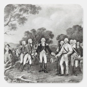 Sticker Carré La reddition du Général Burgoyne Saratoga