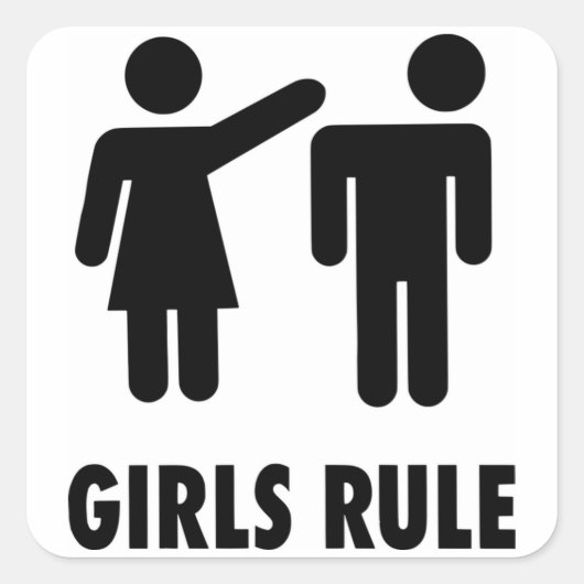 Sticker Carré La règle des filles (Devant)