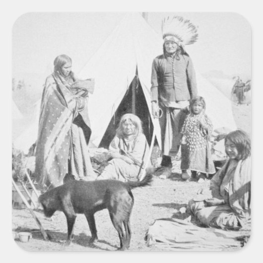 Sticker Carré La réserve sioux de Pine Ridge, Dakota du Sud, (Devant)