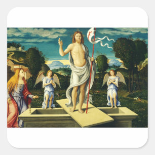 Sticker Carré La Résurrection de Jésus par Girolamo da Santacroc