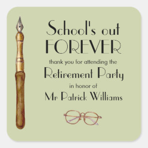 Sticker Carré La retraite des enseignants Vintages à jamais à l'
