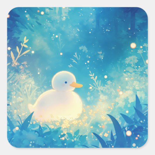 Sticker Carré La retraite pacifique du canard (Devant)
