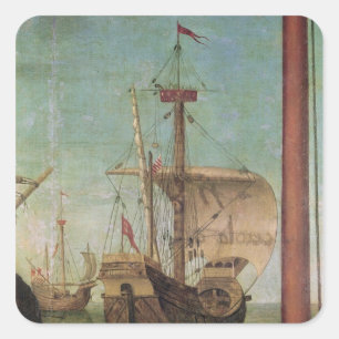 Sticker Carré La réunion et le départ du fiancé